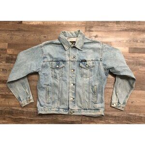 Vtg Vintage Harley Davidson Adult XL Denim Blue Jean Jacket Embroidered Button U